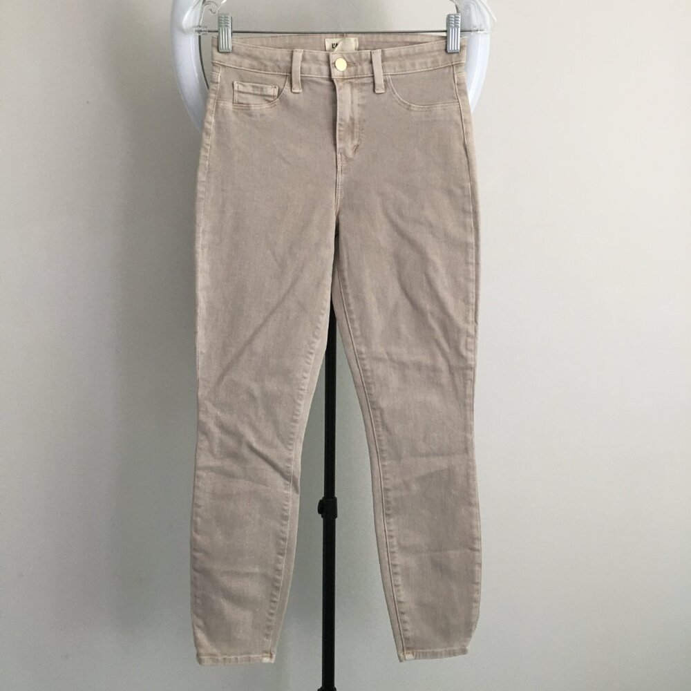 NWOT L'AGENCE Logo Hardware Biscuit Wash Margot High Rise Waist Skinny Jeans